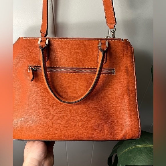 Guess Orange Satchel Top Handle Purse - Picture 10 of 16